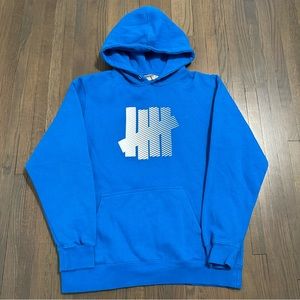 Undefeated undftd blue white logo pullover hoodie sweatshirt
